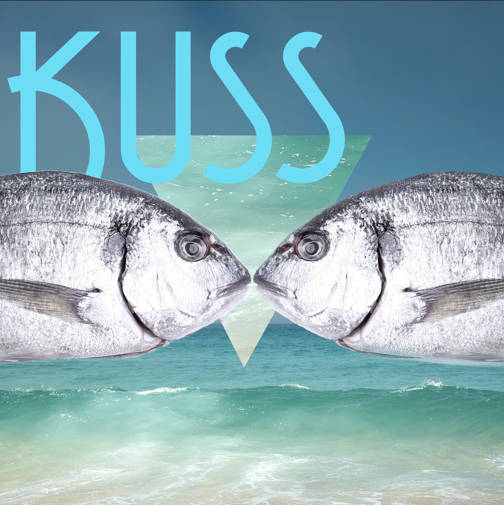 Zwei Fische die sich zum Welt-Kuss-Tag küssen