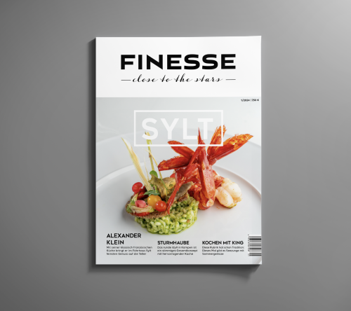 FINESSE SYLT #5 Cover mit einem Gericht von Alexander Klein, dem Chefkoch des Fährhauses Sylt in Munkmarsch