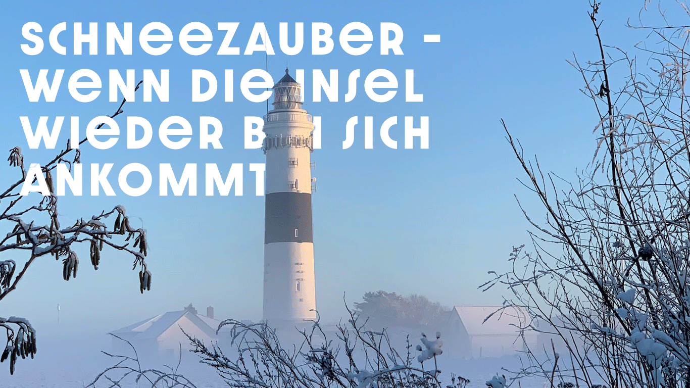 Schneezauber in der Winterruhe Kampener Leuchtturm auf Sylt